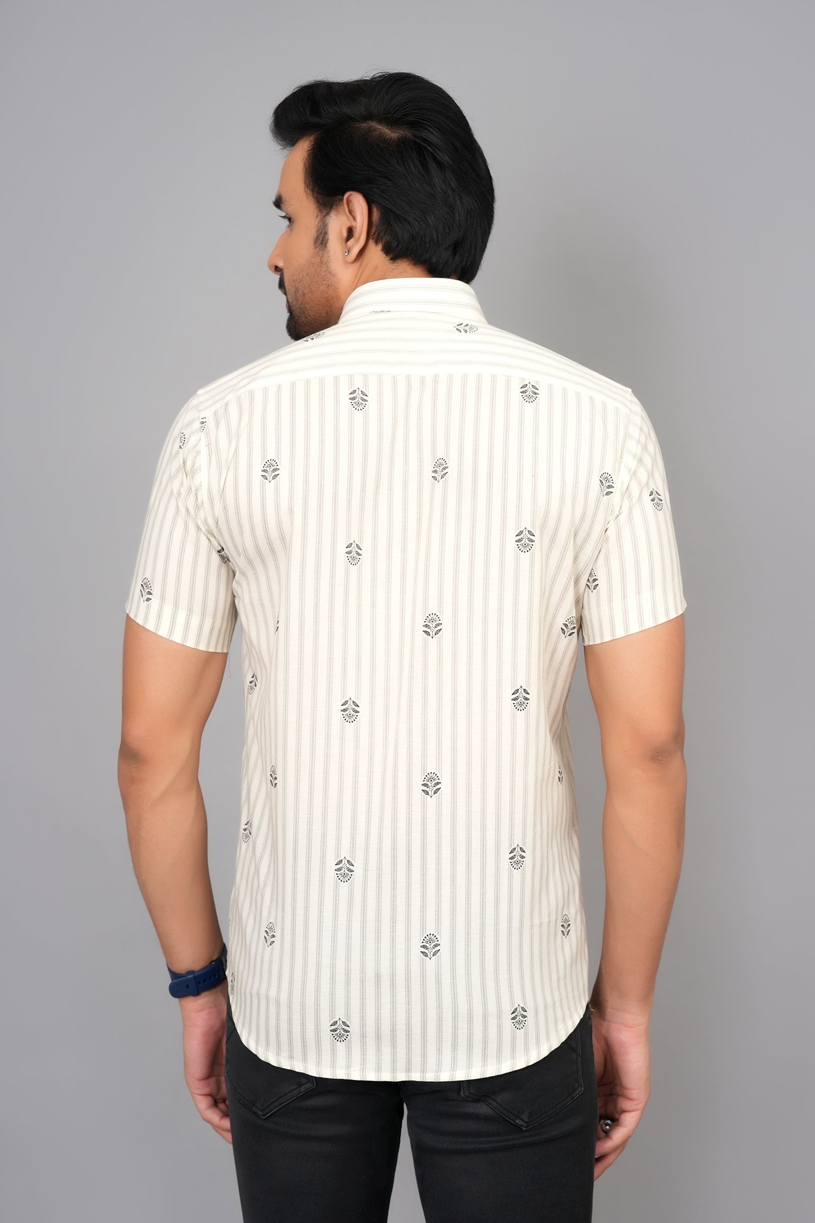 Men by House of Gulab Short Sleeves Cotton Shirt