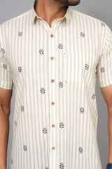 Men by House of Gulab Short Sleeves Cotton Shirt