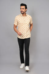 Men by House of Gulab Short Sleeves Cotton Shirt