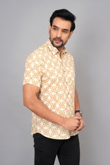 Men by House of Gulab Short Sleeves Cotton Shirt
