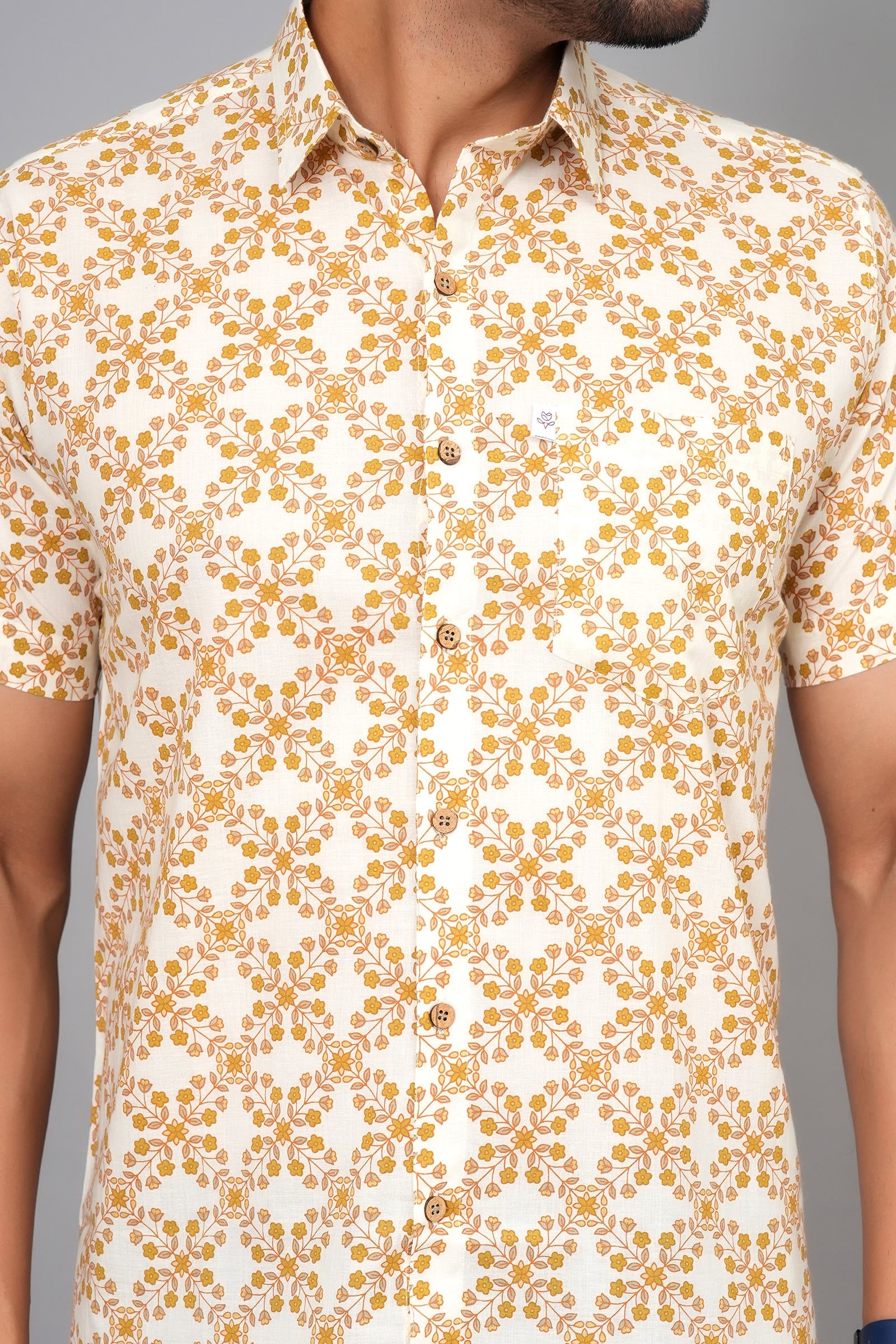 Men by House of Gulab Short Sleeves Cotton Shirt