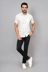 Men by House of Gulab Short Sleeves Cotton Shirt