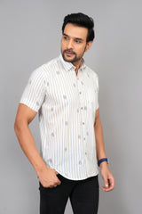 Men by House of Gulab Short Sleeves Cotton Shirt