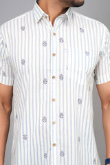 Men by House of Gulab Short Sleeves Cotton Shirt