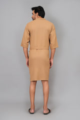 Waffle Cotton Premium Plain Style Unisex Bathrobe - Free Size