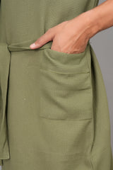 Waffle Cotton Premium Plain Style Unisex Bathrobe - Free Size