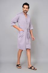 Waffle Cotton Premium Plain Style Unisex Bathrobe - Free Size