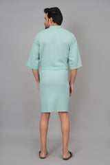 Waffle Cotton Premium Plain Style Unisex Bathrobe - Free Size