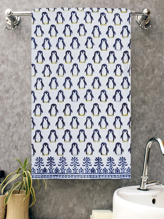 Hand Block Printed Honey Comb Cotton Bath Towel