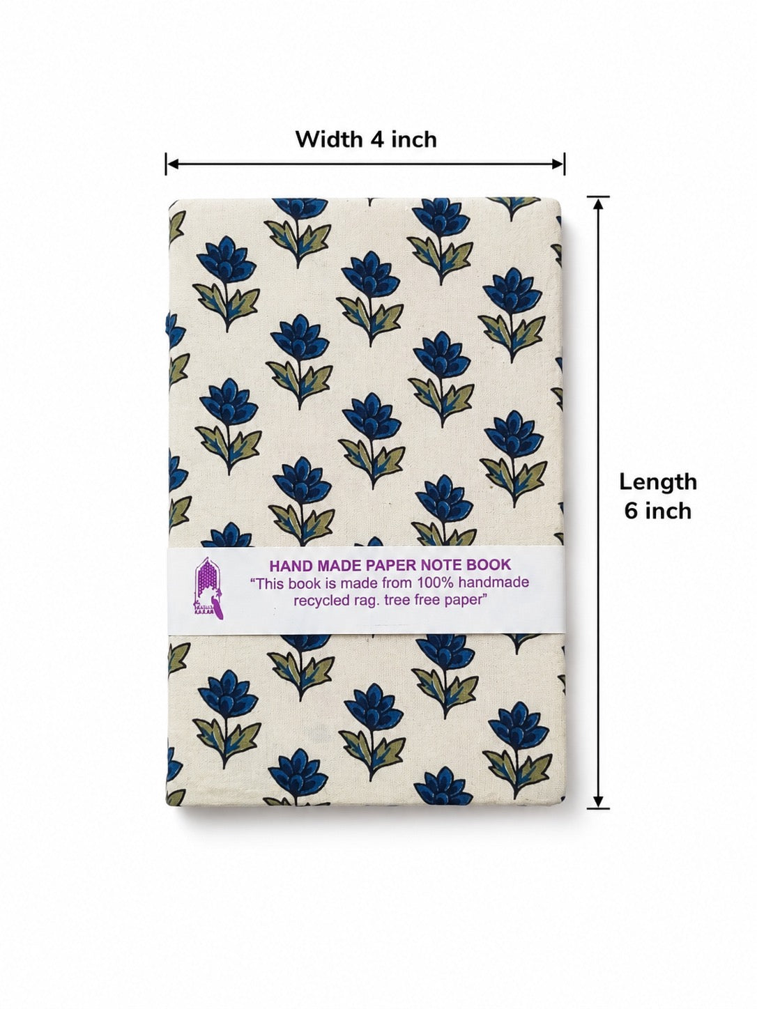 DIY Block Printing Kit – Handmade Diary, White Pouch, 2 Wooden Blocks & Paint Set