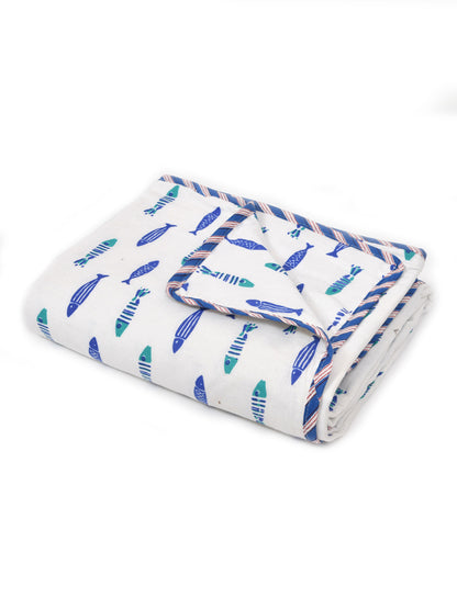 Cotton Reversible Kids Dohar/AC Blanket - 40X60 Inches