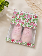 Handblock Printed Cotton Multi-Purpose Storage Pouch with Clear Window- Shoe & Clothing Organizer Bag- Set of 3/6