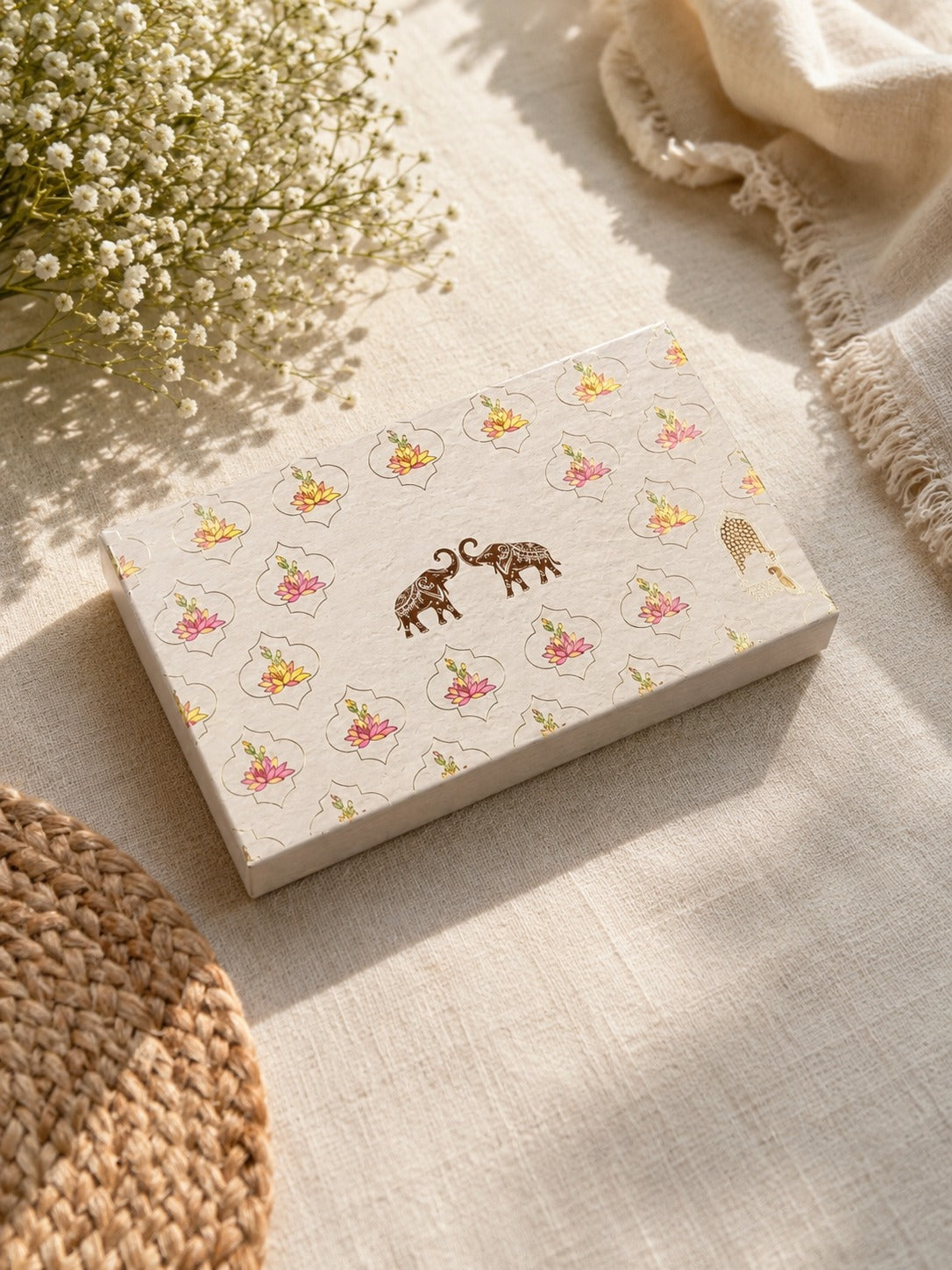 Gift Box with Handblock Printed Gifting Hamper – Photo Frame, Keychain, Sunglasses Pouch & Diary Set