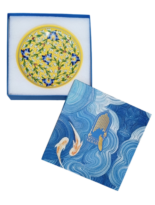 Gift Box with Handmade Jaipur Blue Pottery Plate - 10 inch diameter