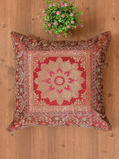 Set of 2 Banarasi Zari Cushion Cover - 16X16 Inches11100815