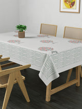Handblock Printed Canvas Cotton Table Cloth 40X60 Inches - 4 Seater Dining Table-4