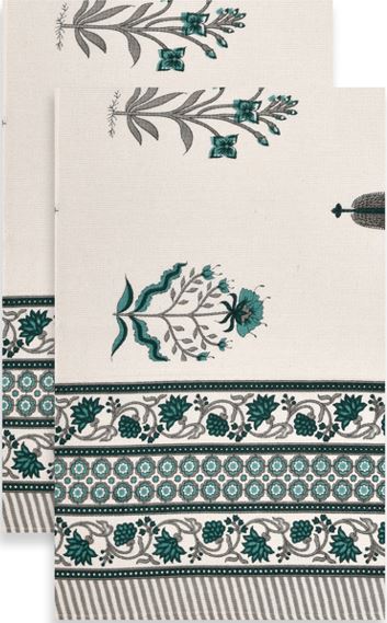 Hand Block Printed Honey Comb Cotton Hand Towel- Set of 2