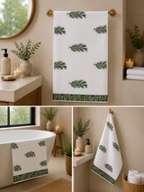 Hand Block Printed Honey Comb Cotton Bath Towel
