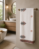 Hand Block Printed Honey Comb Cotton Bath Towel