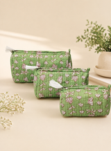 Set of 3 cosmetic bag/pouches with waterproof lining