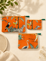 Set of 3 cosmetic Flat pouches