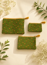 Set of 3 cosmetic Flat pouches