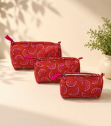 Set of 3 cosmetic bag/pouches with waterproof lining