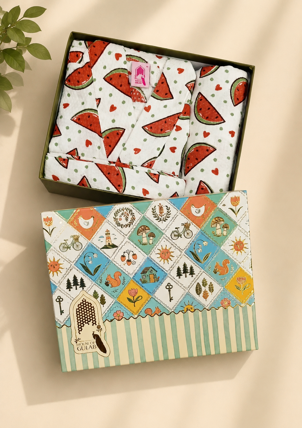 Kids Bathrobe and Bath-towel Gift Set with Box | 4-13 years