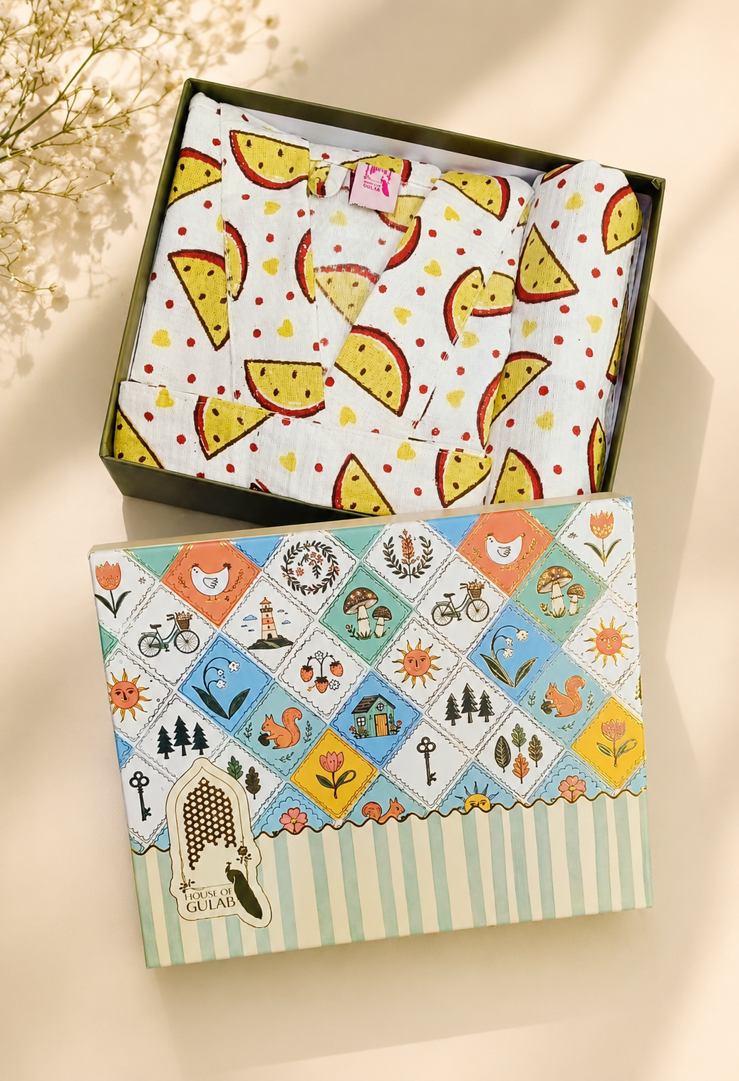 Kids Bathrobe and Bath-towel Gift Set with Box | 4-13 years