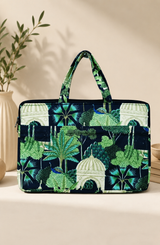 Laptop Bag with Handle -100% Cotton with handblock print and cushion support - 13-15 inches