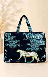 Laptop Bag with Handle -100% Cotton with handblock print and cushion support - 13-15 inches