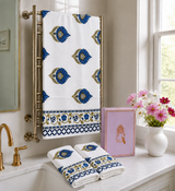 Gift Set - Handblock Printed Towels - 1 Bath + 2 Hand Towels