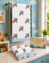 Diwali Kids Gift Set - Handblock Printed Towels - 1 Bath + 2 Hand Towels
