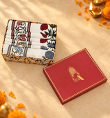 His & Her Towel Gift Set - Handblock Printed Towels - 2 Bath + 4 Hand Towels in 2 designs