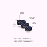 Set of 3 cosmetic bag/pouches with waterproof lining