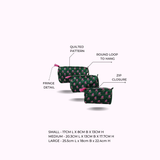 Set of 3 cosmetic bag/pouches with waterproof lining