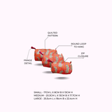 Set of 3 cosmetic bag/pouches with waterproof lining
