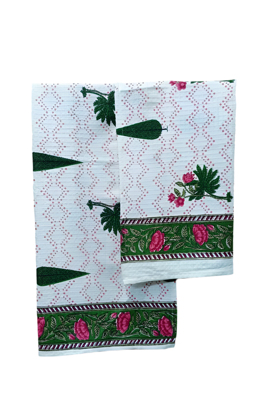Gift Set - Handblock Printed Towels - 1 Bath + 2 Hand Towels