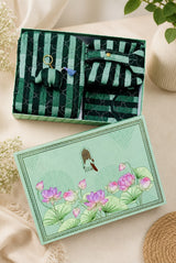 Gift Box with Quilted Cotton Moon Handle Bag, Hobo Pouch, Sunglass Pouch & Toy Charm Keyring