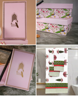 Gift Set - Handblock Printed Towels - 1 Bath + 2 Hand Towels