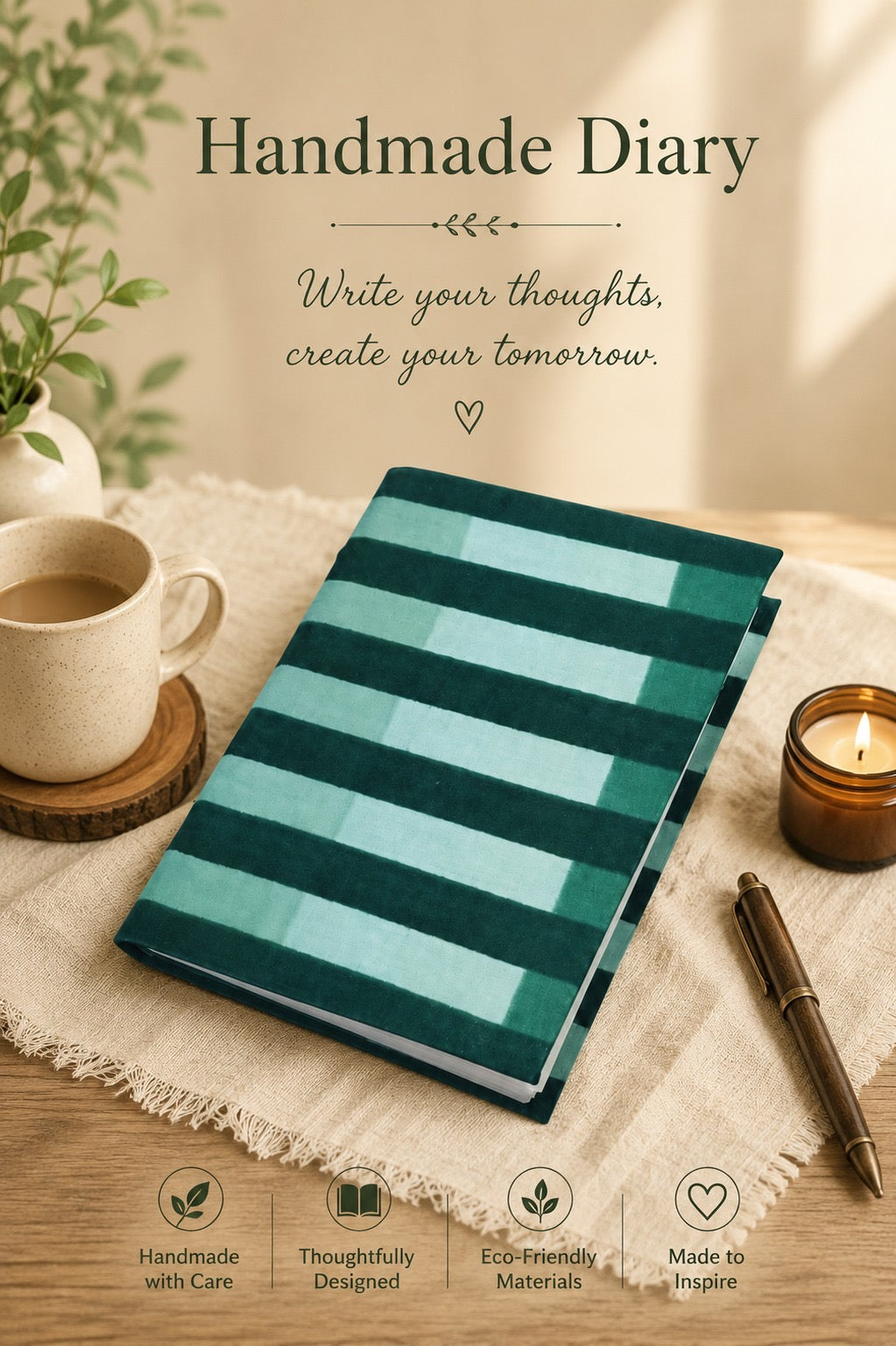 Quilted Cotton Work Gift Set – Laptop Bag, Diary, Notepad & Pencil Pouch