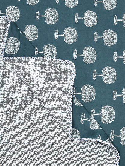 Double Bed Floral Print Reversible Cotton Dohar/AC Blanket