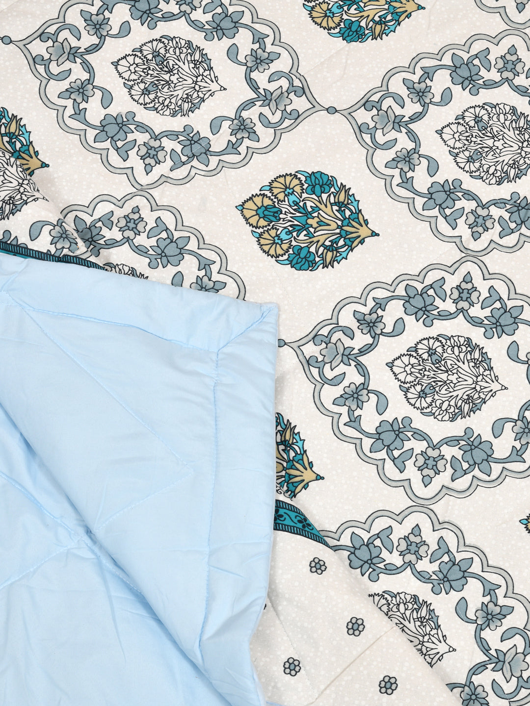 Floral Print Double Bed Cotton Reversible Comforter