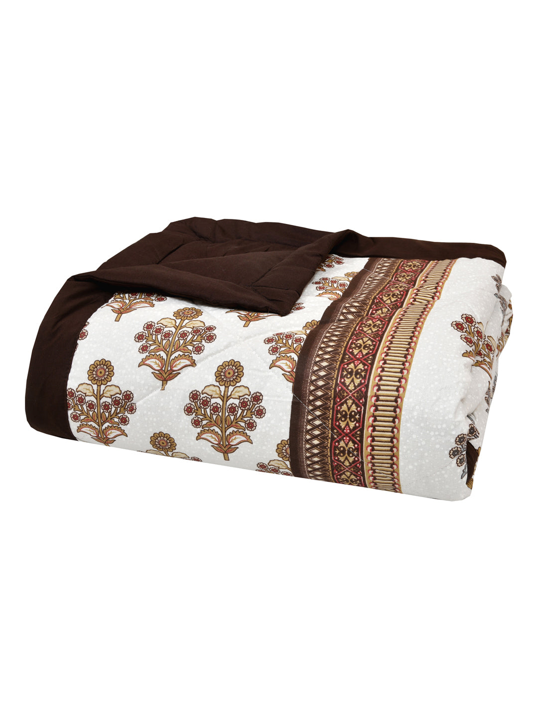 Floral Print Double Bed Cotton Reversible Comforter