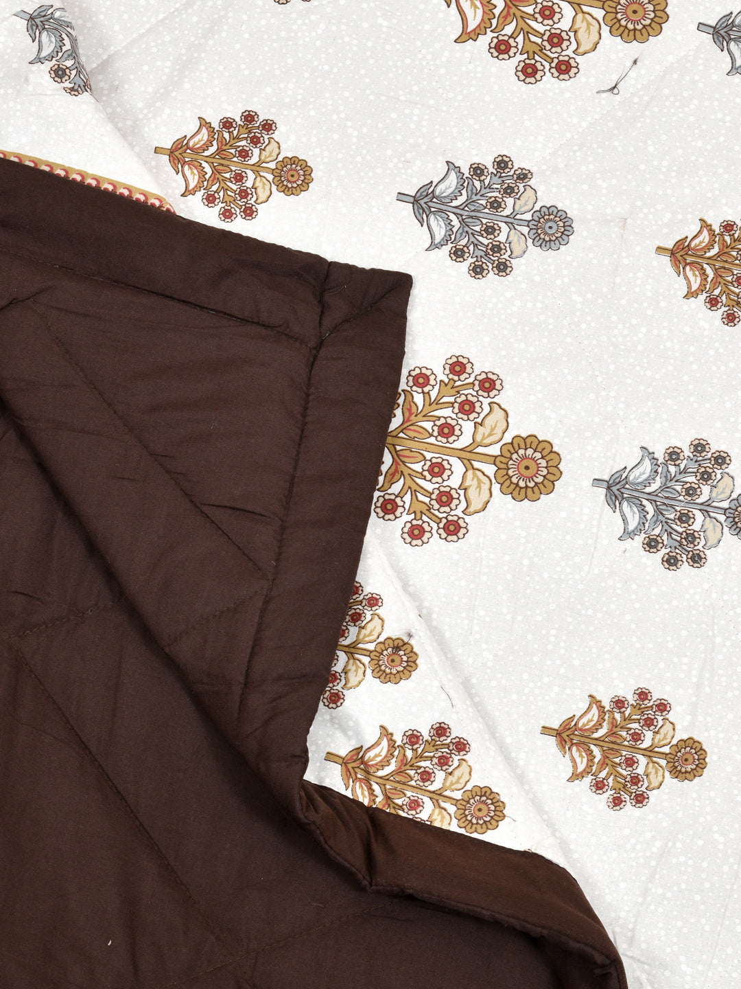 Floral Print Double Bed Cotton Reversible Comforter