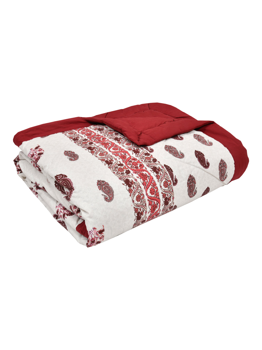 Floral Print Double Bed Cotton Reversible Comforter