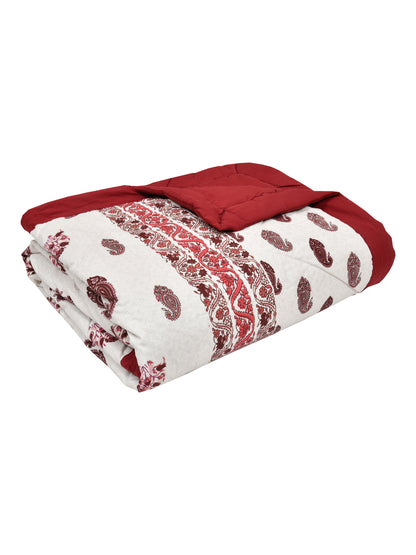 Floral Print Double Bed Cotton Reversible Comforter