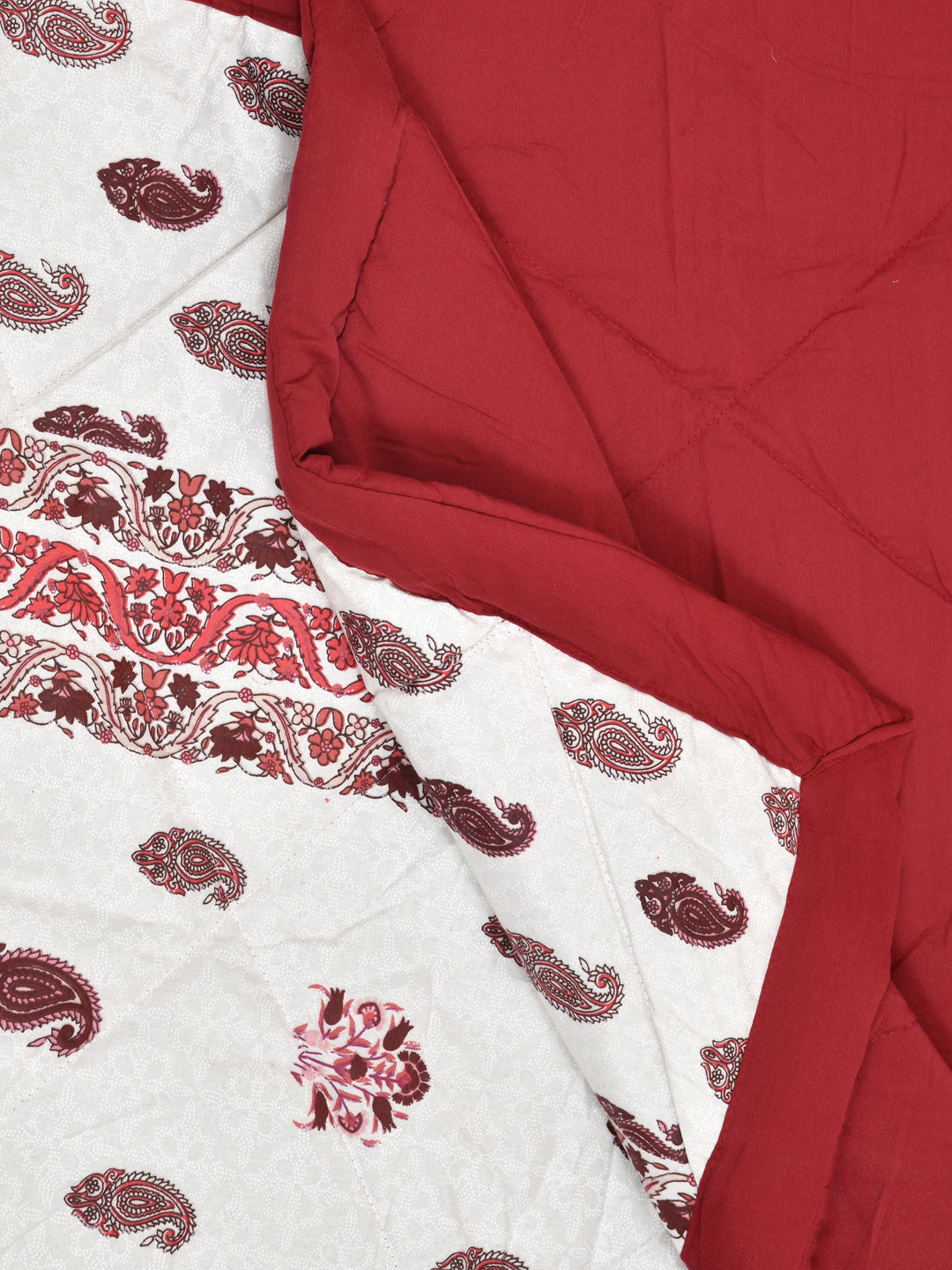 Floral Print Double Bed Cotton Reversible Comforter