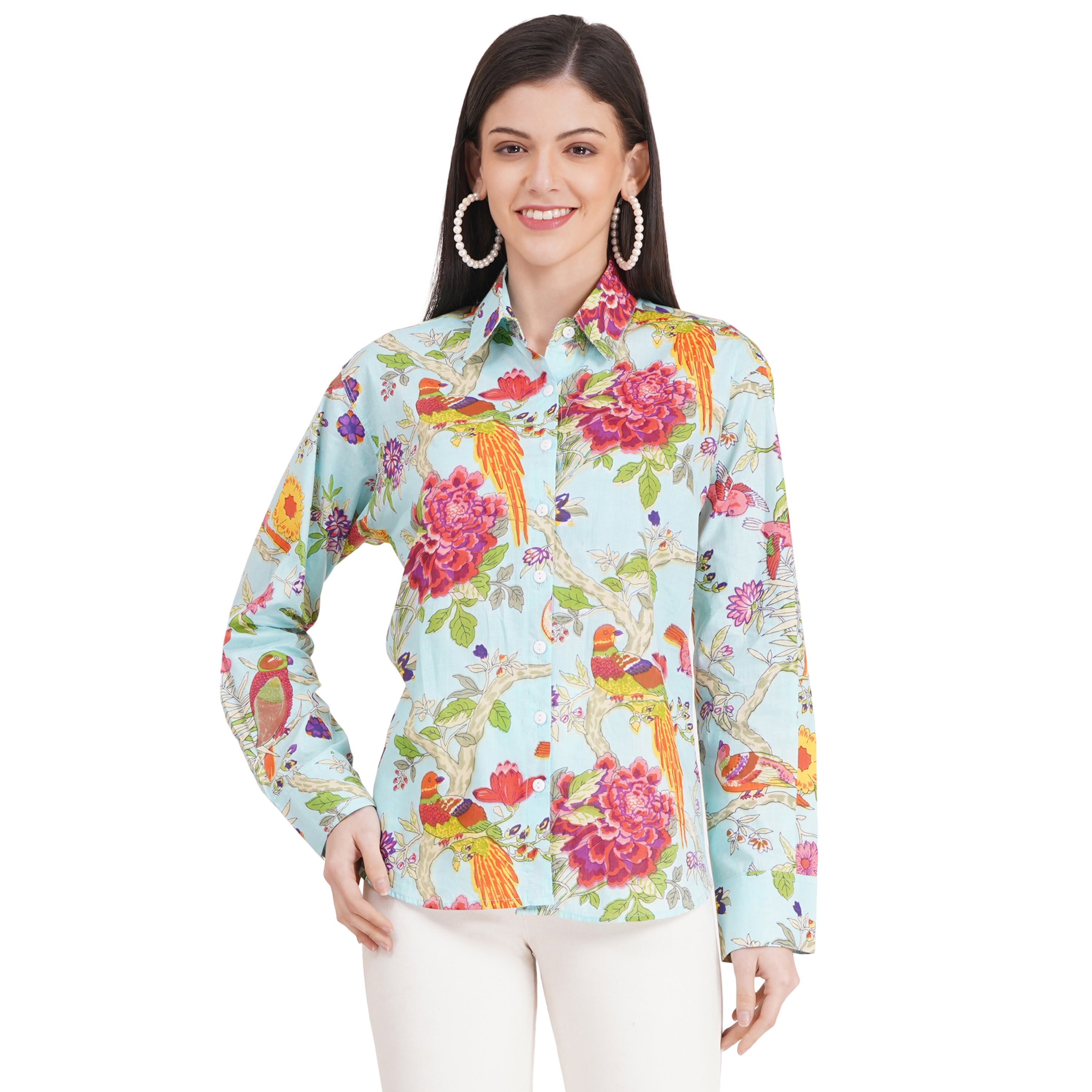 Women's Shirts Full Sleeves 100% Cotton