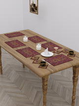 Banarasi Zari Set of 6 Placemats with 6 Coasters